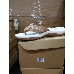 Clarks Sunmaze Sky Flip Flop Sandals Beige Size : 5